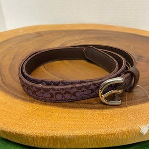 Coach Signature Plum canvas Belt Sz: Small